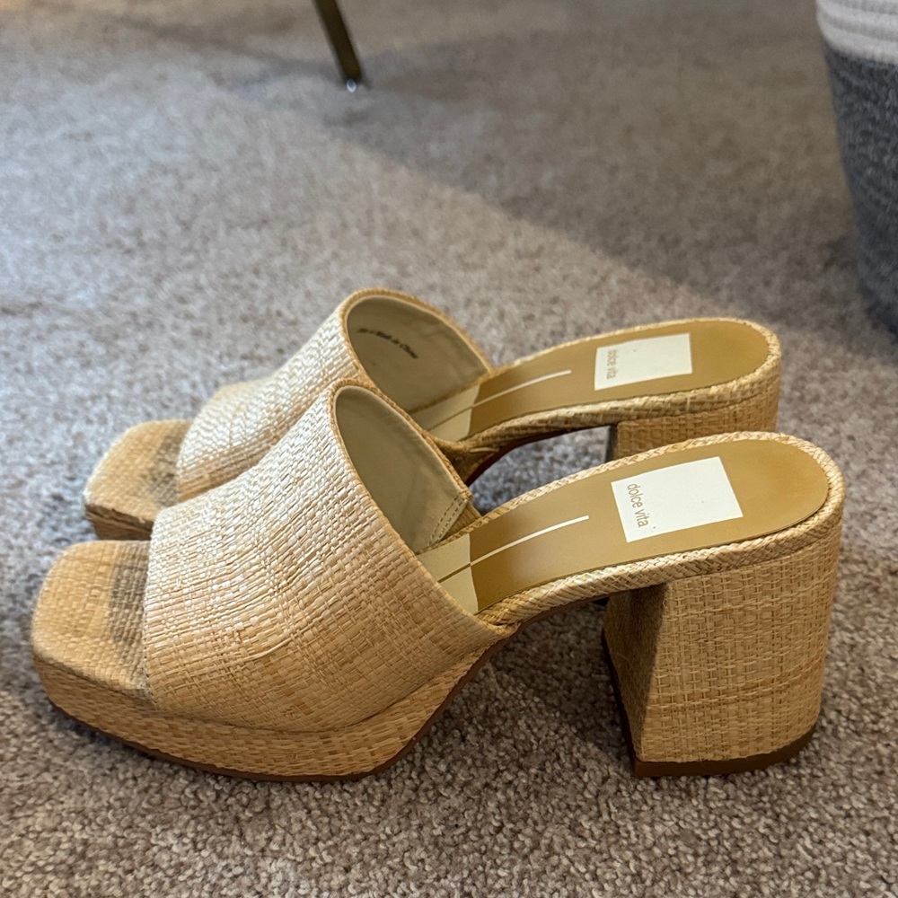 Dolce Vita Beige Woven Mules